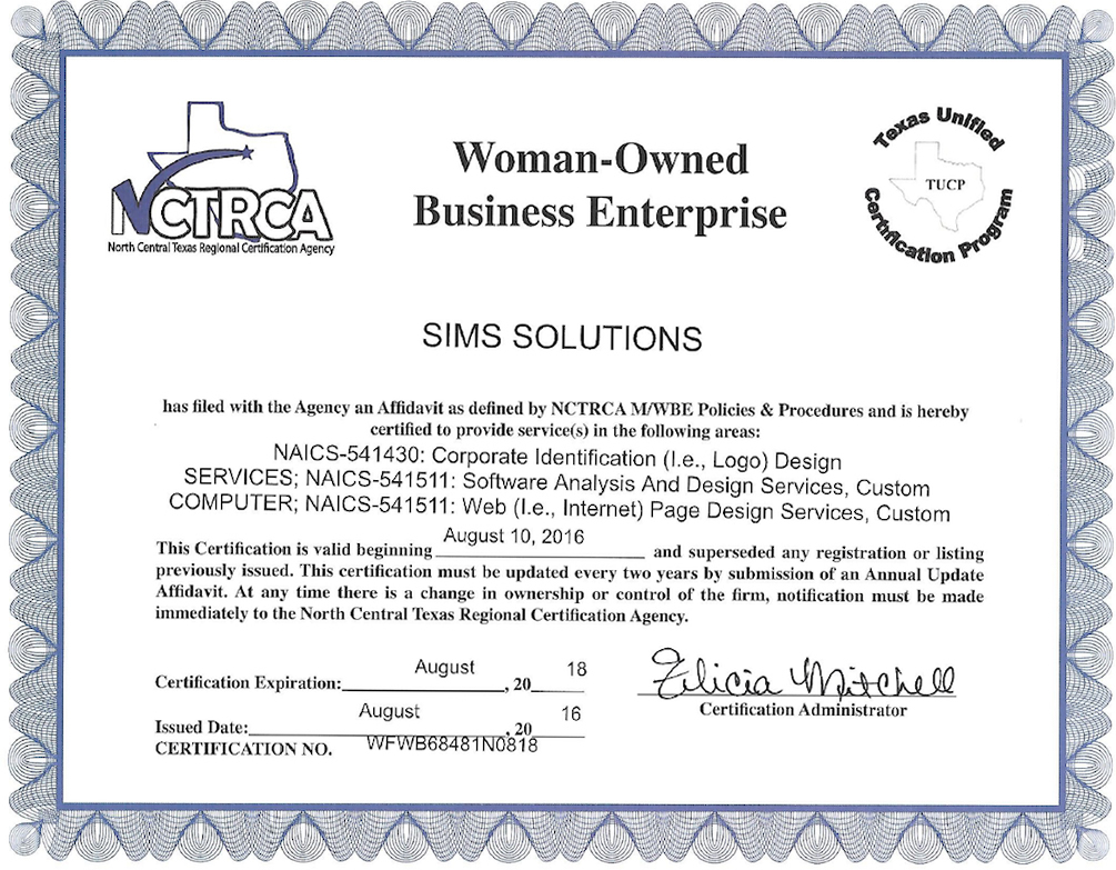 Sims Solutions is a Woman Owned Business | www.simssolutions.com | www.simssolutionsww.com